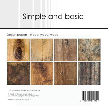 Simple and Basic - Designpapier "Wood, wood, wood" Paper Pack 6x6 Inch - 24 Bogen 