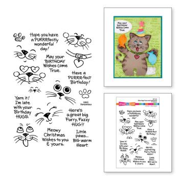 Stampendous - Stempelset "Kitty Hugs Faces and Sentiments" Clear Stamps