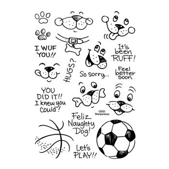 Stampendous - Stempelset "Puppy Hugs Faces and Sentiments" Clear Stamps