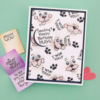 Stampendous - Stempelset "Puppy Hugs Faces and Sentiments" Clear Stamps