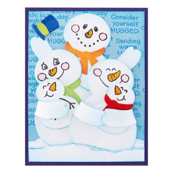 Stampendous - Stempelset "Snowman Hugs Faces & Sentiments" Clear Stamps