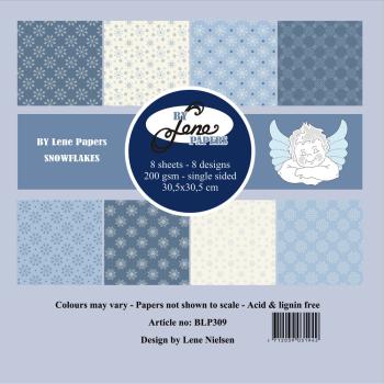 By Lene - Designpapier "Snowflakes" Paper Pack 12x12 Inch - 8 Bogen