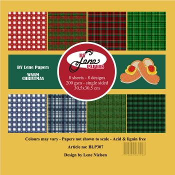 By Lene - Designpapier "Warm Christmas" Paper Pack 12x12 Inch - 8 Bogen