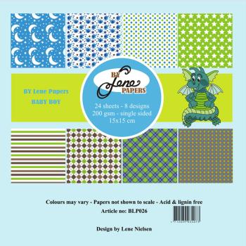 By Lene - Designpapier "Baby Boy" Paper Pack 6x6 Inch - 24 Bogen