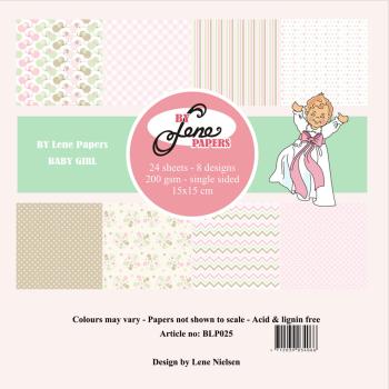 By Lene - Designpapier "Baby Girl" Paper Pack 12x12 Inch - 8 Bogen