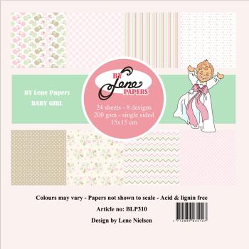 By Lene - Designpapier "Baby Girl" Paper Pack 6x6 Inch - 24 Bogen
