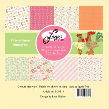 By Lene - Designpapier "Springtime" Paper Pack 12x12 Inch - 8 Bogen