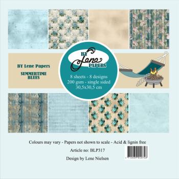 By Lene - Designpapier "Summertime Blues" Paper Pack 12x12 Inch - 8 Bogen