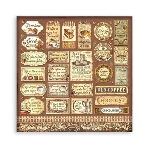 Stamperia - Designpapier "Coffee and Chocolate" Paper Pack 12x12 Inch - 10 Bogen