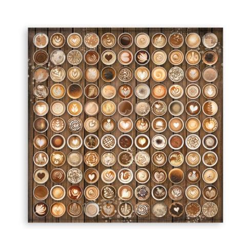 Stamperia - Designpapier "Coffee and Chocolate" Paper Pack 8x8 Inch - 22 Bogen