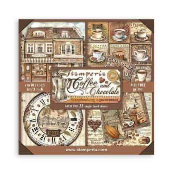 Stamperia - Designpapier "Coffee and Chocolate" Paper Pack 12x12 Inch - 10 Bogen