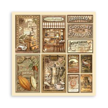 Stamperia - Designpapier "Coffee and Chocolate" Paper Pack 12x12 Inch - 10 Bogen