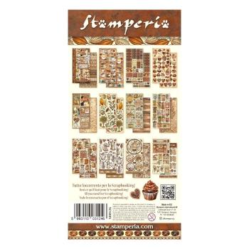 Stamperia - Designpapier "Coffee and Chocolate Collectables" Paper Pack 6x12 Inch - 10 Bogen