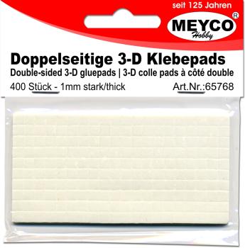 3-D Klebepads doppelseitig, 5x5x1mm, 400 Stück