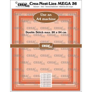 Crealies - Stanzschablone "Rectangles Double Stitch" Crea-Nest-Lies XXL Dies