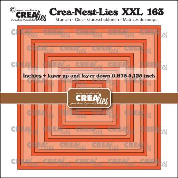 Crealies - Stanzschablone "Inchies Squares + Layer Up And Layer Down" Crea-Nest-Lies XXL Dies