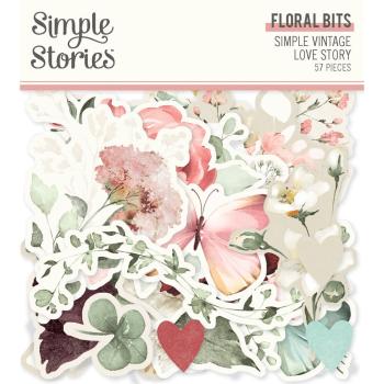 Simple Stories - Stanzteile "Vintage Love Story Floral" Bits & Pieces 