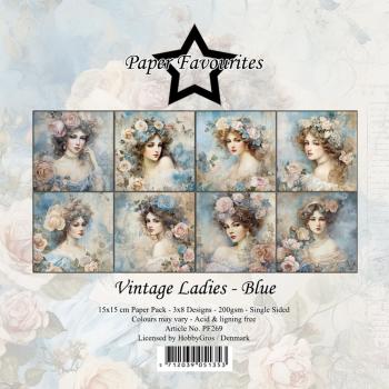 Paper Favourites - Designpapier "Vintage Ladies Blue" Paper Pack 6x6 Inch - 24 Bogen