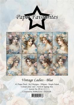 Paper Favourites - Designpapier "Vintage Ladies Blue" Paper Pack A5 - 24 Bogen