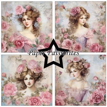 Paper Favourites - Designpapier "Vintage Ladies Rose" Paper Pack 12x12 Inch 8 Bogen