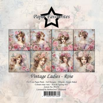 Paper Favourites - Designpapier "Vintage Ladies Rose" Paper Pack 6x6 Inch - 24 Bogen