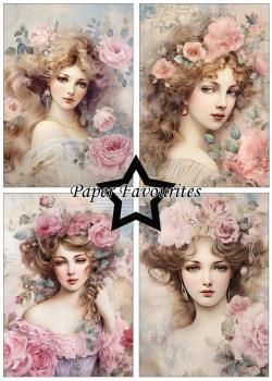 Paper Favourites - Designpapier "Vintage Ladies Rose" Paper Pack A5 - 24 Bogen