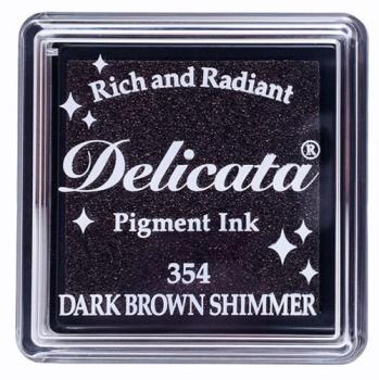 Tsukineko - Delicata Small Ink Pad "Dark Brown Shimmer" Metallic Stempelkissen