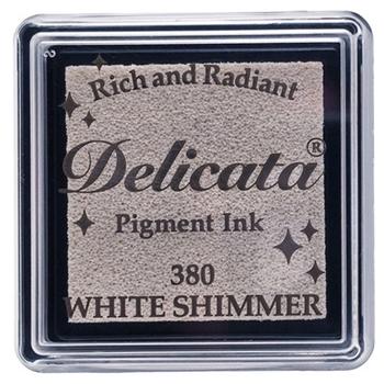 Tsukineko - Delicata Small Ink Pad "White Shimmer" Metallic Stempelkissen