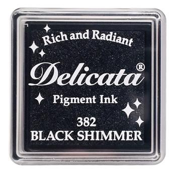 Tsukineko - Delicata Small Ink Pad "Black Shimmer" Metallic Stempelkissen
