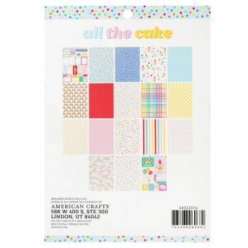 American Crafts - Designpapier "All The Cake" Paper Pack 6x8 Inch - 36 Bogen