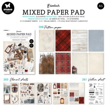 Studio Light - Designpapier A5 "Nostalgic Winter" Mixed Paper Pad - 42 Bogen 