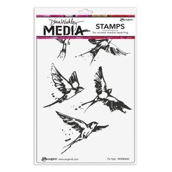 Ranger - Stempelset by Dina Wakley "Fly High" Media Cling Stamp 