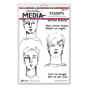 Ranger - Stempelset by Dina Wakley "Strong men" Media Cling Stamp 