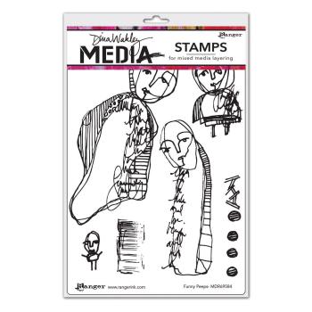 Ranger - Stempelset by Dina Wakley "Funny peeps" Media Cling Stamp 