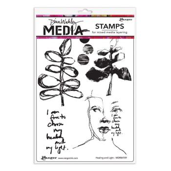 Ranger - Stempelset by Dina Wakley "Healing and Light" Media Cling Stamp 