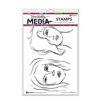 Ranger - Stempelset by Dina Wakley "Lovely women" Media Cling Stamp 