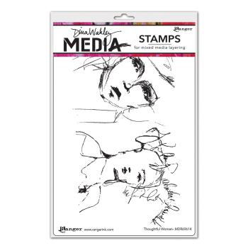 Ranger - Stempelset by Dina Wakley "Thoughtful women" Media Cling Stamp 