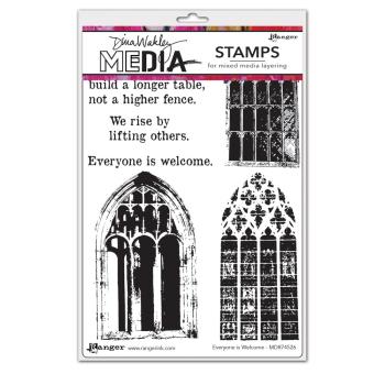 Ranger - Stempelset by Dina Wakley "Everyone Is Welcome" Media Cling Stamp 