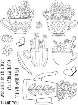 Creative Expressions - Stempelset "Tea-riffic" Clear Stamps 6x8 Inch Design by Jane´s Doodles