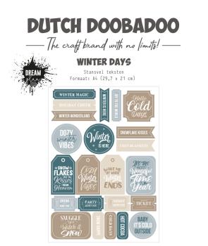 Dutch Doobadoo - Stanzteile "Winter Days" Die Cut Sheet 29,7x21 cm
