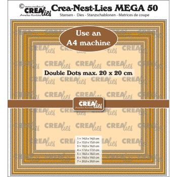 Crealies - Stanzschablone "Squares Double Dots" Crea-Nest-Lies XXL Dies