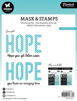 Studio Light - Schablone & Stempel "Hope Sentiments " Stencil & Clear Stamps