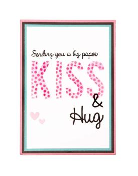 Studio Light - Schablone & Stempel "Kiss Sentiments" Stencil & Clear Stamps