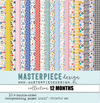 Masterpiece Design - Designpapier "12 Months" Paper Pack 12x12 Inch - 10 Bogen