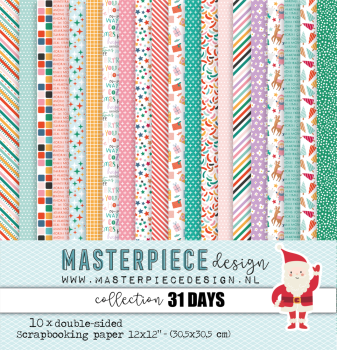 Masterpiece Design - Designpapier "31 Days" Paper Pack 12x12 Inch - 10 Bogen