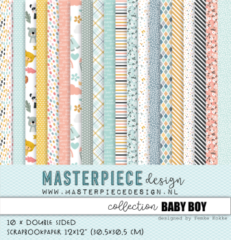 Masterpiece Design - Designpapier "Baby Boy" Paper Pack 12x12 Inch - 10 Bogen