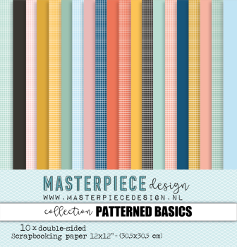 Masterpiece Design - Designpapier "Basics Patterned" Paper Pack 12x12 Inch - 10 Bogen
