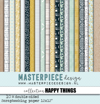 Masterpiece Design - Designpapier "Happy Things" Paper Pack 12x12 Inch - 10 Bogen