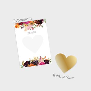 Rubbelkarten-Bundle DIN A6 "Autumn Florals" | Rubbellose | Postkarten | Gutscheine | Glückslos