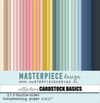 Masterpiece Design - Cardstock "Basics #1" Paper Pack 12x12 Inch - 15 Bogen